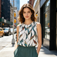 Sommerliche Eleganz: Zweiteiliges Print-Set mit fließender weiter Hose