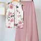 Sommerliche Eleganz: Zweiteiliges Print-Set mit fließender weiter Hose