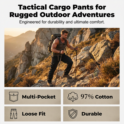 Taktische Cargo-Hose für Männer – Gerader Schnitt, Atmungsaktive Premium-Baumwolle & Praktische Taschen Für Arbeit, Reise & Alltag