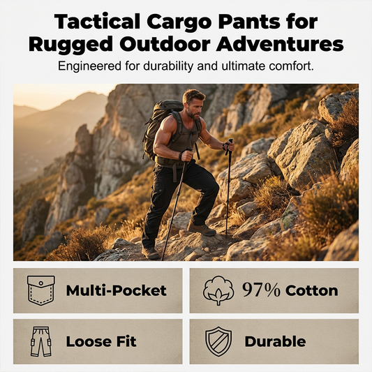 Taktische Cargo-Hose für Männer – Gerader Schnitt, Atmungsaktive Premium-Baumwolle & Praktische Taschen Für Arbeit, Reise & Alltag