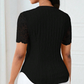 Women's V-Neck Lace Sleeve Button Down Summer Blouse