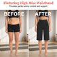 Damen-Yoga-Shorts mit hohem Bund und Taschen