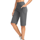 Damen-Yoga-Shorts mit hohem Bund und Taschen