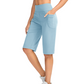 Damen-Yoga-Shorts mit hohem Bund und Taschen