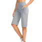 Damen-Yoga-Shorts mit hohem Bund und Taschen