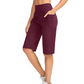 Damen-Yoga-Shorts mit hohem Bund und Taschen