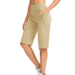 Damen-Yoga-Shorts mit hohem Bund und Taschen