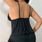 Pyjama-Set aus Top und Shorts mit Spitzenbesatz – Weicher, satinartiger Stoff, verstellbare Träger und V-Ausschnitt.