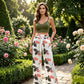 Women's Printed Cami Top & Wide-Leg Pants Set