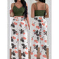 Women's Printed Cami Top & Wide-Leg Pants Set