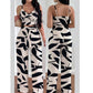 Women's Printed Cami Top & Wide-Leg Pants Set