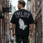 Heren T-shirt met biddende handen print – katoen, casual, symbolisch, veelzijdig