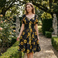 🌻Damenkleid mit Puffärmeln und Print