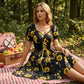 🌻Damenkleid mit Puffärmeln und Print