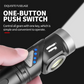 Um 90° drehbare LED-Stirnlampe und Taschenlampe