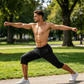 Schnelltrocknende Sport-Caprihose für Herren mit Reißverschlusstaschen