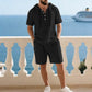 Men's Premium Summer Two-Piece Set | Casual Short-Sleeve Shirt + Shorts