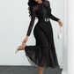 ✨💃Elegantes Midikleid mit Polka-Dots und Bindebindung am Hals