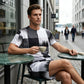 Herren-Set aus T-Shirt mit abstraktem Print und Shorts