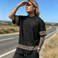 🌞 Sommerneuheiten – Jetzt bis zu 50% sparen! 💰Hip-Hop-Freizeit-Set für Herren – bedruckt, luftig & lässig