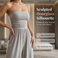 Trägerloser Jumpsuit mit weitem Bein und hohem Bund