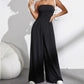 Trägerloser Jumpsuit mit weitem Bein und hohem Bund