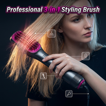 💇‍♀️ 3-in-1 Warmluftbürste ✨ Föhnen, Glätten & Stylen mit Nur Einem Gerät