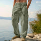Herren-Cargohose aus Baumwoll-Leinen-Mischgewebe