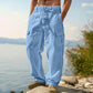 Herren-Cargohose aus Baumwoll-Leinen-Mischgewebe
