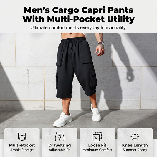 Lässige Herren-Cargo-Capri-Shorts