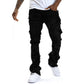 👖Klassische Stretch-Jeans mit ausgestelltem Bein für Herren – Vintage-Wash & Patchwork