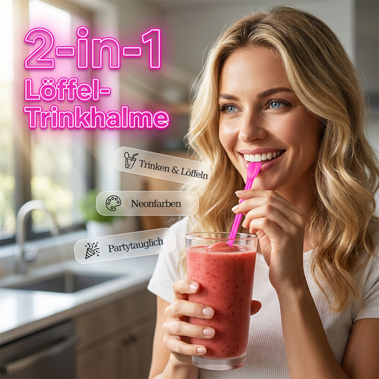 Bunte Plastiklöffel-förmige Trinkhalme für Smoothies