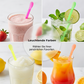 Bunte Plastiklöffel-förmige Trinkhalme für Smoothies