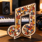 Holzpuzzle mit Notenmotiven – aus umweltfreundlichem Material, wunderschönes Deko-Stück. Tolles Geschenk für Musiker und Puzzle-Fans! 🧩💚