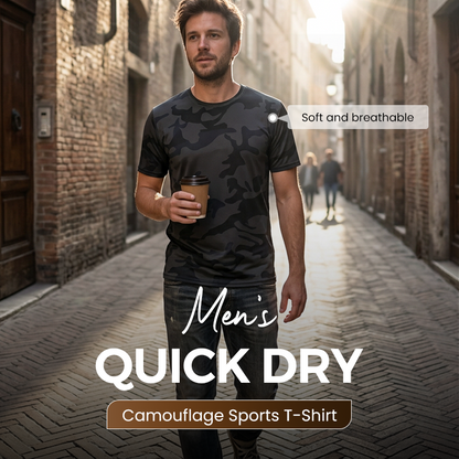 Schnelltrocknendes Camouflage-Sport-T-Shirt für Herren