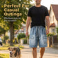 Men's Loose Denim Shorts – Cargo Pockets, Drawstring, High Street Style 🏙️