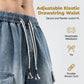 Men's Loose Denim Shorts – Cargo Pockets, Drawstring, High Street Style 🏙️