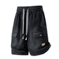Men's Loose Denim Shorts – Cargo Pockets, Drawstring, High Street Style 🏙️
