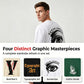 4-teiliges Set mit Streetwear-Grafik-T-Shirts für Herren