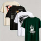 4-teiliges Set mit Streetwear-Grafik-T-Shirts für Herren
