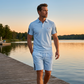 Herren Freizeit-Kurzarm-Shorts-Set