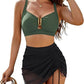 Damen-Bikini-Sets mit hohem Bund, U-Bügel und Bauchkontrolle