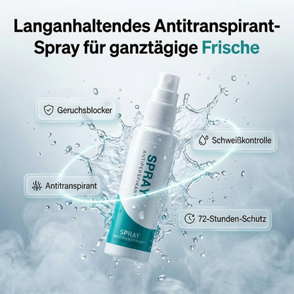 Langanhaltendes Antitranspirant-Spray – 30 ml, 48 h Schutz, fleckenfrei & hautfreundlich – Ideal für Alltag & Sport 💪