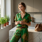 👚 2-teiliges Freizeit-Set für Damen – bedrucktes Hemd mit Kragen & gerade geschnittene Hose mit Taschen, luftig & vielseitig kombinierbar 🌴