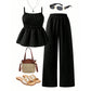 Women's Casual Cami Top & Wide-Leg Pants Set – lässiger Zweiteiler für warme Tage. 🔥🌸