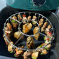 Runder Ofengrill aus Edelstahl mit Spieß