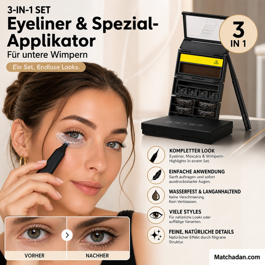 3-in-1-Set: Eyeliner und Applikator für die unteren Wimpern