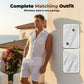 Herren Leinen ärmelloses Hemd & Shorts Set