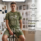Herren-Freizeit-Set aus T-Shirt und Shorts mit Denim-Optik (lässiges Design)
