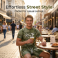 Herren-Freizeit-Set aus T-Shirt und Shorts mit Denim-Optik (lässiges Design)